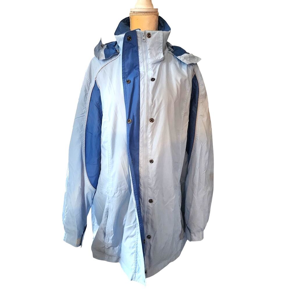 Prospirit Two Tone Blue Windbreaker Raincoat Plus Size 2X